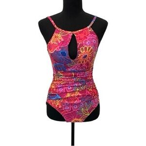 Berry Wine Floral One-Piece Swimsuit 6